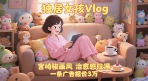 单个账号涨粉71W!用AI制作独居女孩Vlog,宫崎骏画风,治愈感拉满,一条广告报价3W-水滴知识网