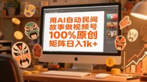 用AI自动民间故事做视频号,100%原创,矩阵日入1k+-水滴知识网
