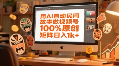 用AI自动民间故事做视频号,100%原创,矩阵日入1k+-水滴知识网