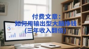 付费文章:如何用输出型大脑挣钱(三年收入翻倍)-水滴知识网