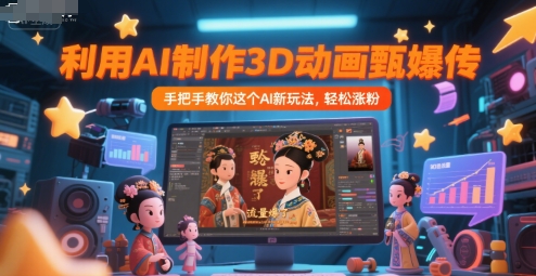 利用AI制作3D动画甄嬛传，流量爆了，手把手教你这个AI新玩法，轻松涨粉-水滴知识网
