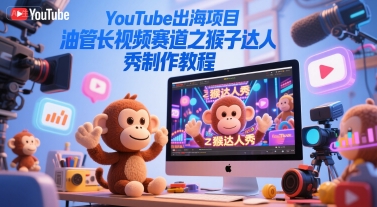 YouTube出海项目，油管长视频赛道之猴子达人秀制作教程-水滴知识网