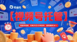 【视频号托管 】我提供视频,你每天花5分钟发布,最高躺挣2W+【揭秘】-水滴知识网