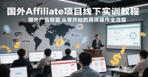 国外Affiliate项目线下实训教程，国外广告联盟从零开始的具体操作全流程-水滴知识网