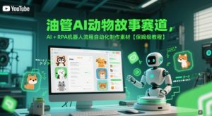 油管AI动物故事赛道,AI+RPA机器人流程自动化制作素材【保姆级教程】-水滴知识网