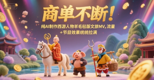 商单不断！纯AI制作西游人物羊毛毡版文旅MV，流量+节目效果统统拉满-水滴知识网