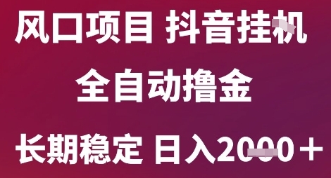 风口项目,六月最新玩法抖音无人挂G,全自动撸金,长期稳定 日入2k+【揭秘】-水滴知识网