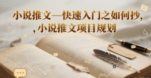 小说推文—快速入门之如何抄 ，小说推文项目规划-水滴知识网