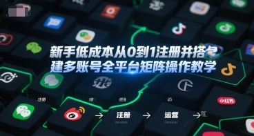 新手低成本从0到1注册并搭建多账号全平台矩阵操作教学，手机号-邮箱-IP-工具-水滴知识网