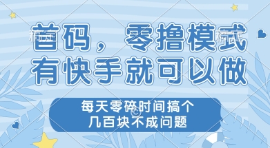 首码零撸项目,有快手就可以做,每天业务时间搞个几张不是问题【揭秘】-水滴知识网