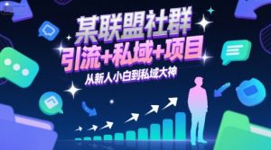 某联盟社群,引流+私域+项目,从新人小白到私域大神-水滴知识网
