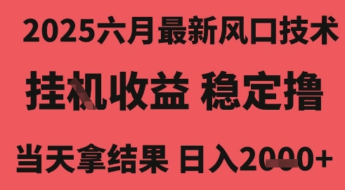 2025六月最新风口技术，无人挂G撸礼物，长期稳定 一个小时收益2k+，小白当天拿结果【揭秘】-水滴知识网