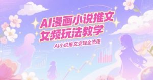 AI漫画小说推文女频玩法教学,AI小说推文变现全流程-水滴知识网