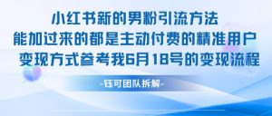 小红书全新男粉引流实操方法，日引流100多精准男粉-水滴知识网