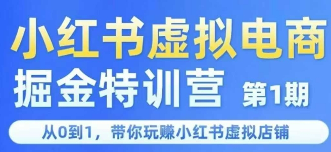 小红书虚拟电商掘金特训营第1期,从0到1,带你玩转小红书虚拟店铺-水滴知识网