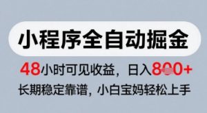 微信小程序全自动掘金,快速见收益,长期稳定靠谱,零基础友好,日入8张【揭秘】-水滴知识网
