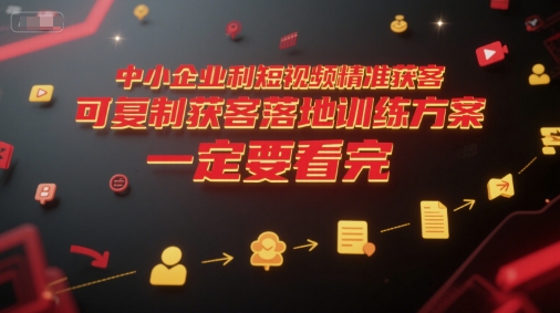 中小企业利用短视频精准获客，可复制获客落地训练方案，做好短视频，一定要看完-水滴知识网