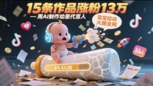 用AI制作幼崽代言人,宝宝的控诉火爆全网,15条作品涨粉13W,单号月入5位数实操教程-水滴知识网