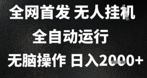 2025首发无人挂G项目,日入2k+,全自动运行,无脑操作,长期稳定 小白可玩【揭秘】-水滴知识网