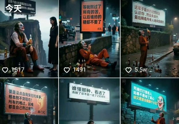 一条视频竟然15W赞!用AI制作小丑自嘲扎心文案视频,当下非常火爆的短视频流量神器-水滴知识网