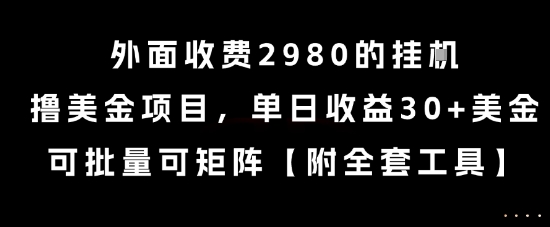 外面收费2980的挂G撸美金项目,单日收益30+美金,可批量可矩阵【揭秘】-水滴知识网