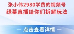 张小伟2980付费额视频号绿幕直播给你们拆解玩法-水滴知识网