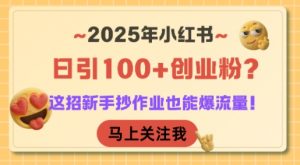 2025年小红书日引100+创业粉?这招新手抄作业也能爆流量!-水滴知识网