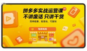 拼多多实战运营课,不讲废话只讲干货,简单粗暴,能落地,可复制-水滴知识网