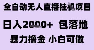 最新全自动抖音无人直播挂G项目,日入2k+ 包落地暴力撸金,小白可做【揭秘】-水滴知识网
