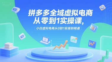 拼多多全域虚拟电商从零到1实操课，小白虚拟电商从0到1实操到精通-水滴知识网