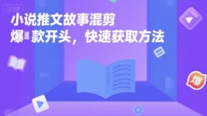 小说推文故事混剪爆款开头，快速获取方法-水滴知识网