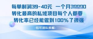 每单利润40一个月7k+转化最高的私域项目,每个人都要的产品转化率已经能做到100%-水滴知识网