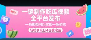 一键制作吃瓜视频,全平台发布,一条视频可以实现一鱼多吃,轻松实现日4位数收益【揭秘】-水滴知识网