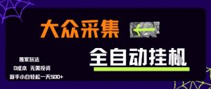 大众采集全自动玩法,新手小白轻松一天5张+,操作简单零成本【揭秘】-水滴知识网