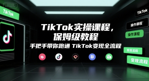 TikTok实操课程,保姆级教程,手把手带你跑通TikTok变现全流程-水滴知识网