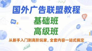 国外广告联盟教程,基础班和高级班,从新手入门到高阶玩家,全套内容一站式搞定-水滴知识网