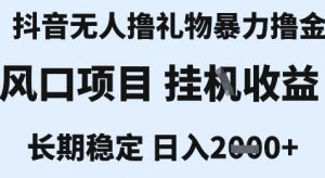 最新风口抖音无人暴力撸金技术,不违规不封号,一个小时收益2k+,小白当天拿结果【揭秘】-水滴知识网