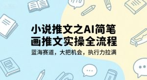 小说推文之AI简笔画推文实操全流程,蓝海赛道,大把机会,执行力拉满-水滴知识网