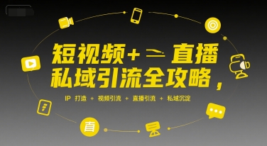 短视频+直播私域引流全攻略,IP打造 +视频引流 +直播引流 +私域沉淀-水滴知识网