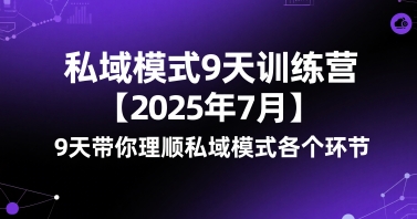 私域模式9天训练营【2025年7月】​9天带你理顺私域模式各个环节-水滴知识网