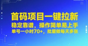 首码项目一键拉新,稳定靠谱,操作简单易上手,单号一小时70+,批量做每天多张【揭秘】-水滴知识网