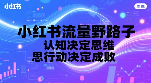 小红书流量野路子，认知决定思维，思维决定行动，行动决定成败-水滴知识网