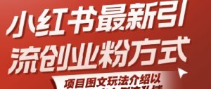 小红书最新引流创业粉方式，项目图文玩法介绍以及如何安全倒流私域-水滴知识网