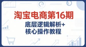 淘宝电商第16期，底层逻辑解析+核心操作教程，运营、推广提升能力的必学课程+配套资料-水滴知识网