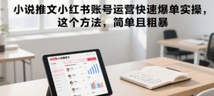 小说推文小红书账号运营快速爆单实操，这个方法，简单且粗暴-水滴知识网
