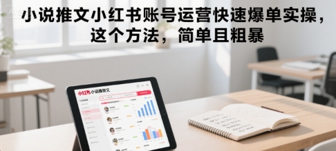 小说推文小红书账号运营快速爆单实操，这个方法，简单且粗暴-水滴知识网