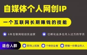网创类公众号项目，自媒体个人网创IP，强IP强变现，操作一辈子-水滴知识网