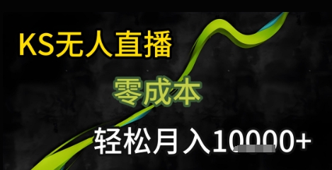 KS无人直播25年最新玩法，只需一部手机，轻松月入1W+【揭秘】-水滴知识网