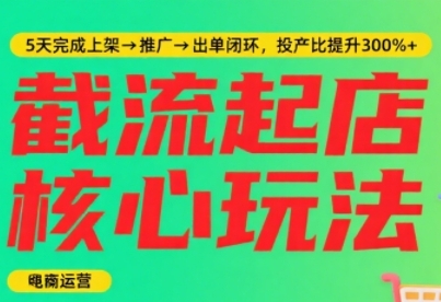 淘宝截流快速起店玩法,掌握暴力快速起店的流程,5天完成上架-推广-出单闭环-水滴知识网