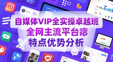 自媒体VIP全实操卓越班,全网主流平台特点优势分析-水滴知识网
